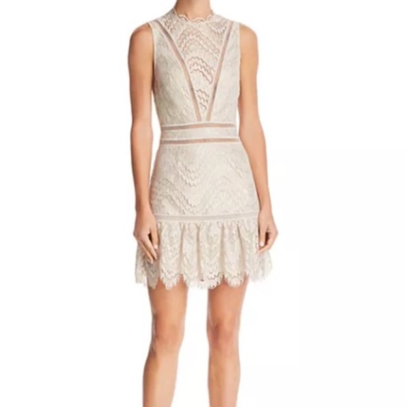 SAYLOR Dresses & Skirts - SAYLOR Cream Lace Fit-and-Flare Dress